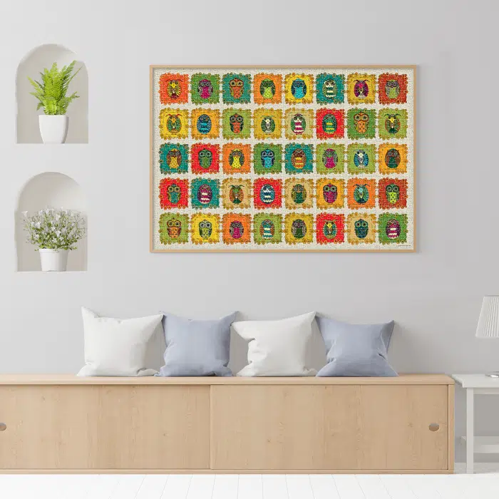 Puzzle adulți 1000 piese - Pattern Owls / Bufnițe -34732