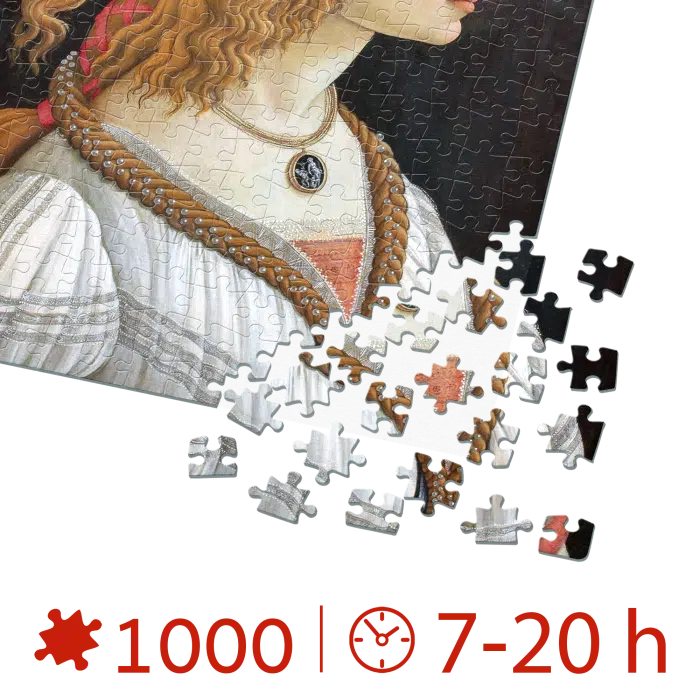 Puzzle adulți Sandro Botticelli - Idealised Portrait of a Lady - 1000 piese-34226