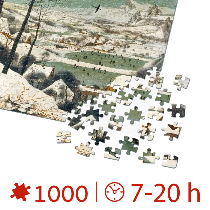 Puzzle adulti 1000 piese Pieter Bruegel cel Bătrân - Hunters in the Snow-34503