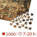 Puzzle adulti 1000 piese Pieter Bruegel cel Bătrân - The Fight between Carnival and Lent -34509