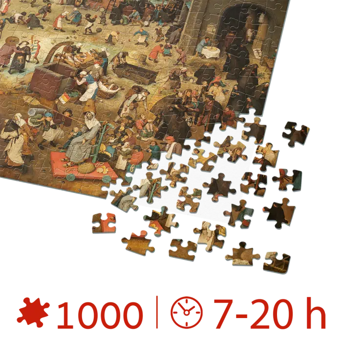 Puzzle adulti 1000 piese Pieter Bruegel cel Bătrân - The Fight between Carnival and Lent -34509