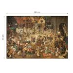 Puzzle adulti 1000 piese Pieter Bruegel cel Bătrân - The Fight between Carnival and Lent -34512