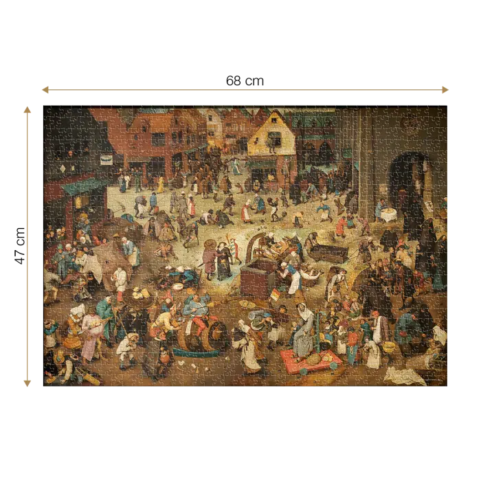 Puzzle adulti 1000 piese Pieter Bruegel cel Bătrân - The Fight between Carnival and Lent -34512
