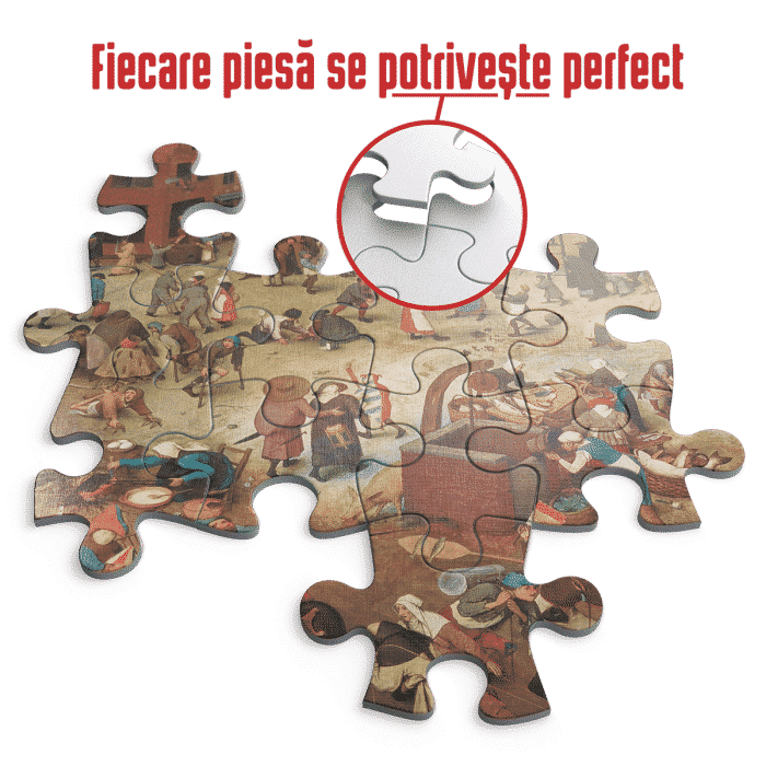 Puzzle adulti 1000 piese Pieter Bruegel cel Bătrân - The Fight between Carnival and Lent -34511