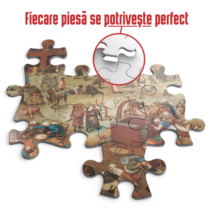 Puzzle adulti 1000 piese Pieter Bruegel cel Bătrân - The Fight between Carnival and Lent -34511